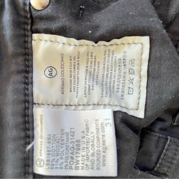 AG‎ Adriano Goldschmied Black Prima Crop Mid Rise Cigarette Jeans - Picture 7 of 15